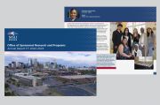 Design and layout of the 20 page annual report for the Office of Sponsored Research and Programs at MSU Denver.